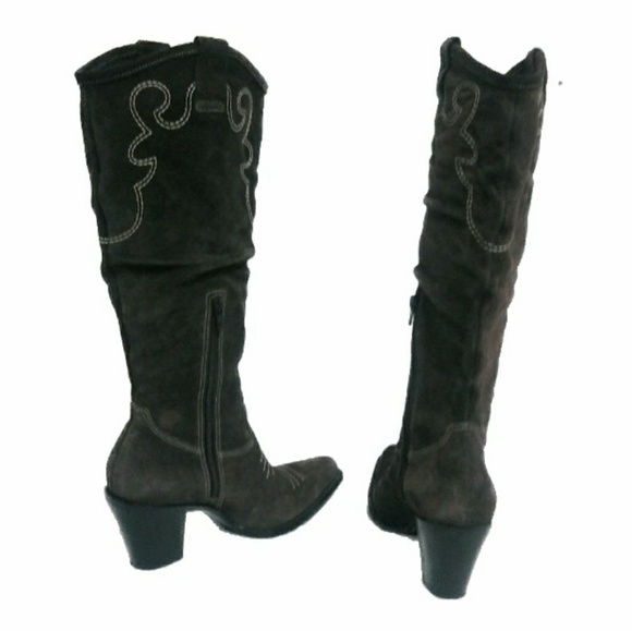 Via Spiga Vintage Brown Suede Gaucho Boots Sz 5.5 - Picture 7 of 8